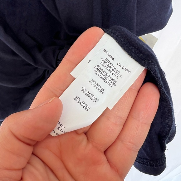 Karen Kane Twist Front Top Short Sleeve Solid Navy Blue Womens 2X - Picture 5 of 6